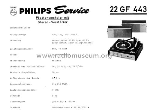 22GF443; Philips Radios - (ID = 1424323) R-Player