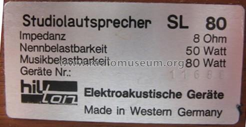 Studiolautsprecher SL 80; Elektroakustische (ID = 1632422) Speaker-P