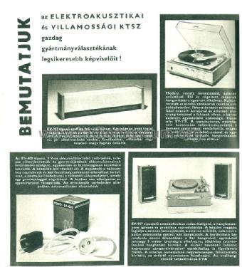 Stereo Turntable EV-117; Elektroakusztikai és (ID = 1442646) R-Player