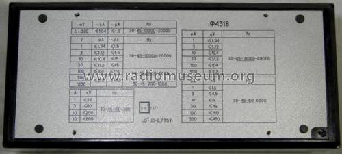 Multimeter F4318 - ф4318; Elektroizmeritel, (ID = 1946605) Equipment