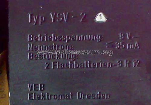 Stereo-Kopfhörerverstärker YSV-2 ; Elektromat, VEB; (ID = 1103670) Ampl/Mixer