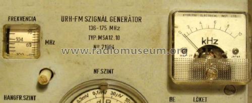 URH-FM Signal Generator MSA 12.10; Elektromechanikai (ID = 1151482) Equipment