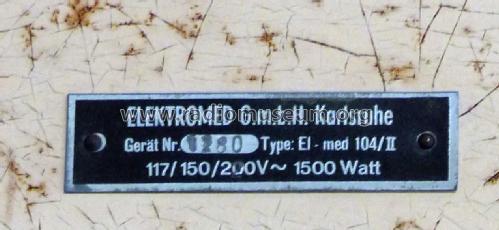 KW-Hyperthermie-Gerät El-med 104/II; Elektromed GmbH; (ID = 2776620) Medicine
