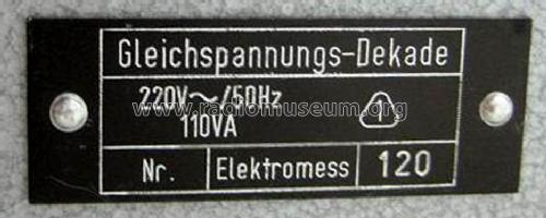 Gleichspannungs-Dekade ; Elektromess Dresden; (ID = 1718127) Equipment