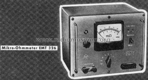 Mikro-Ohmmeter EMT326; Elektromesstechnik (ID = 2514215) Equipment