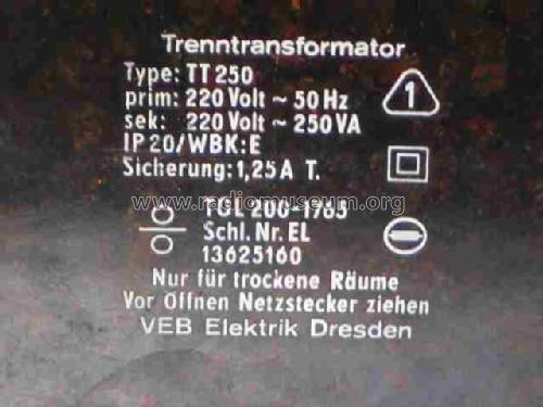 Trenntransformator TT250; Elektrik, Dresden (ID = 1997067) Equipment