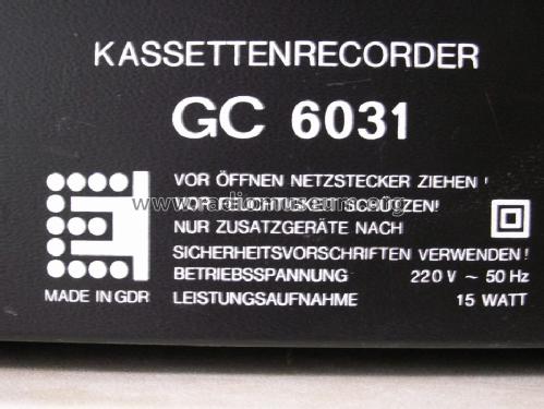 Geracord GC6031; Elektronik Gera, VEB (ID = 441339) R-Player