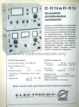 Level Meter ET70T/V; Elektronika (ID = 1628645) Equipment