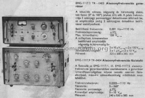 Alacsonyfrekvenciás fázistoló 1171/9 / TR-0404; EMG, Orion-EMG, (ID = 766027) Equipment