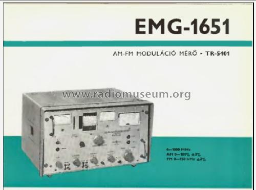 AM-FM Modulation Meter 1651/TR-5401; EMG, Orion-EMG, (ID = 906968) Equipment