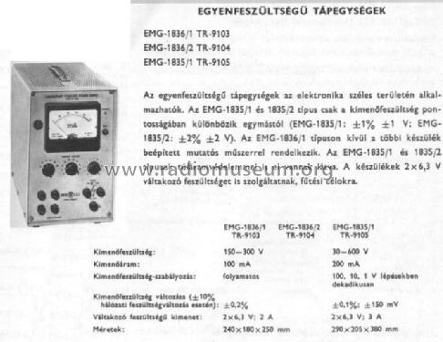 DC Power Supply 1836/1 / TR-9103; EMG, Orion-EMG, (ID = 766134) Equipment