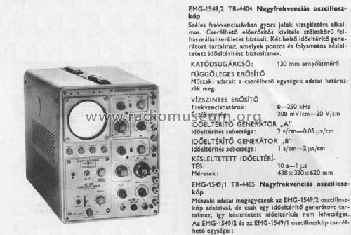 Highfreq. Oszcilloszkop 1549/1 / TR-4405; EMG, Orion-EMG, (ID = 766139) Equipment