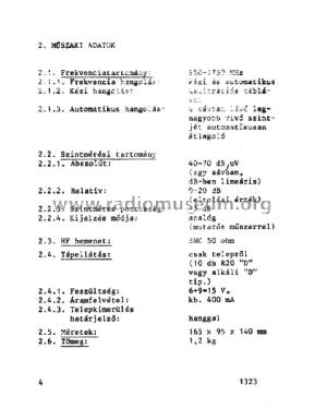 Satellite Level Meter TR-7001 / 1323; EMG, Orion-EMG, (ID = 1701658) Ausrüstung