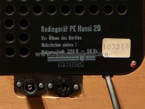 Radiogerät PE Hensi 20 'Old Hensi' 2501; Elektrophysikalische (ID = 2364611) Radio