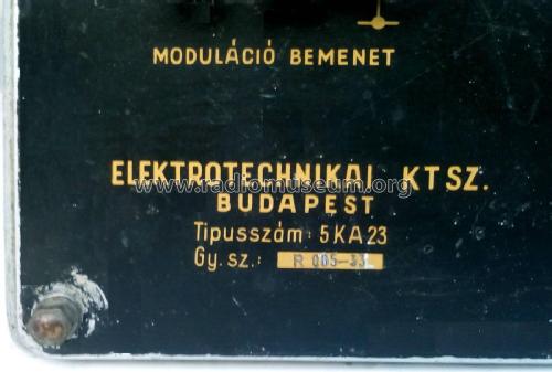 Nagyfrekvenciás Zavarszintmérő 5KA23; Elektrotechnika KTSZ (ID = 2178415) Equipment