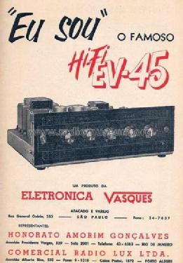 Amplificador EV-45; Eletra Vasques; São (ID = 1971732) Ampl/Mixer