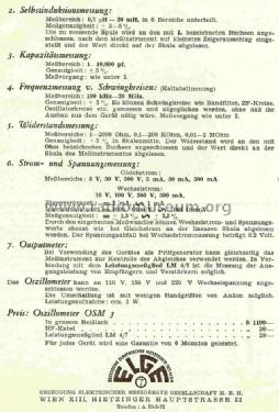 Oszillometer OSM3; ELGE Erzeugung (ID = 757613) Equipment