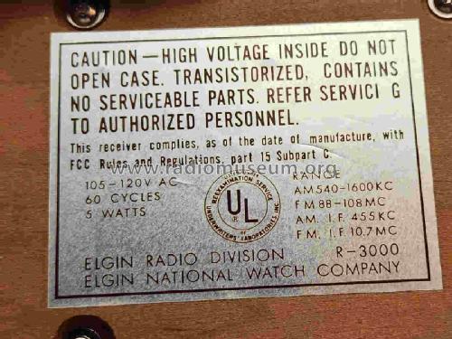 12 Transistor Alarm R-3000; Elgin Radio Division (ID = 2983570) Radio