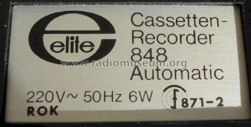 Cassetten-Recorder 848 Automatic; Elite; Kaufhof (ID = 1028313) R-Player