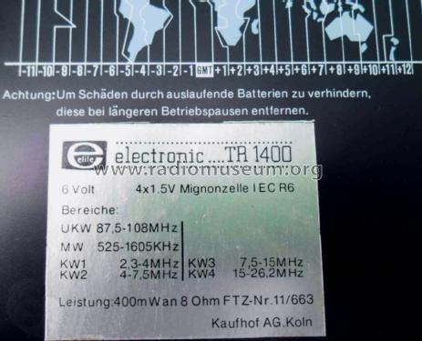 Electronic TR-1400; Elite; Kaufhof (ID = 1590561) Radio