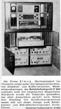 Betriebsfunkgerät F4813; ELMUG, (ID = 1114901) Radio