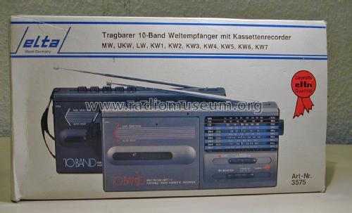 10 Band Weltempfänger mit Cassettenrecorder 3575; Elta GmbH, Rödermark (ID = 1818611) Radio