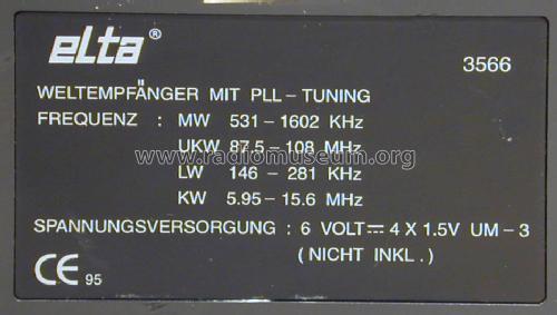 World Band Receiver 3566; Elta GmbH, Rödermark (ID = 1533728) Radio