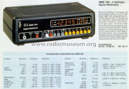Digital-Multimeter DMM7001; ELV Elektronik AG; (ID = 1702916) Equipment
