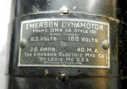 Dynamotor Frame DM4 AA Style 101; Emerson Electric Mfg (ID = 1180362) Power-S