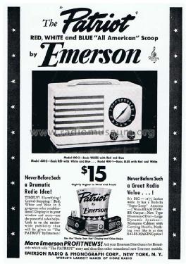 400-1 Patriot ; Emerson Radio & (ID = 407317) Radio