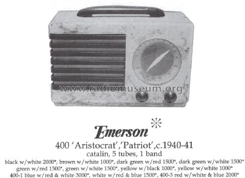 400-2 Patriot ; Emerson Radio & (ID = 1412144) Radio