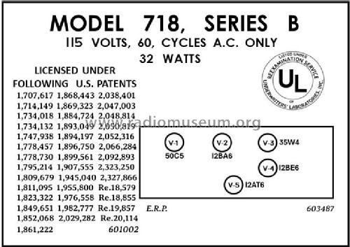 718 Ch= 120150-B; Emerson Radio & (ID = 2986166) Radio