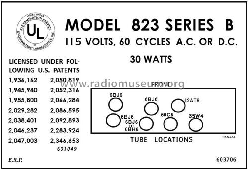 823B Ch= 120250B; Emerson Radio & (ID = 2888384) Radio