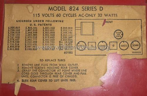 824 Series D; Emerson Radio & (ID = 2769357) Radio