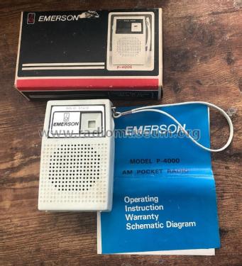 AM Pocket Radio P-4000; Emerson Radio & (ID = 2828654) Radio