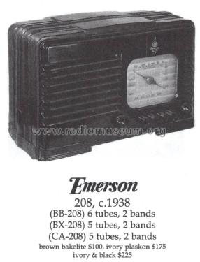 BX-208 Ch= BX; Emerson Radio & (ID = 1411706) Radio