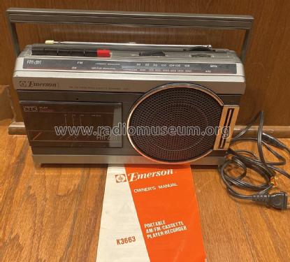 FM/AM 2 Band Stereo Cassette Recorder K3663; Emerson Radio & (ID = 2828184) Radio