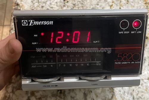 FM/AM Cassette LED Clock RC5820; Emerson Radio & (ID = 2828155) Radio