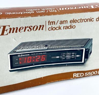 FM/AM Electronic Digital Clock Radio RED 5500 B; Emerson Radio & (ID = 2857584) Radio