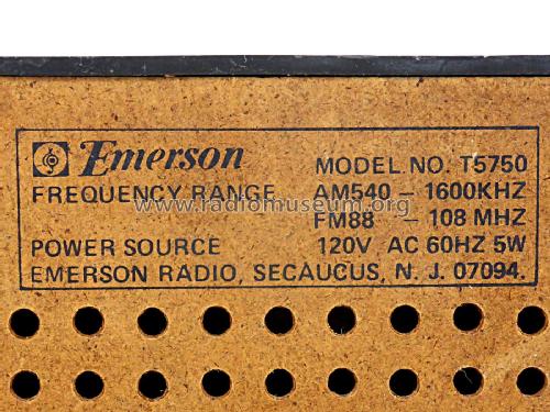 FM-AM Table Radio T5750; Emerson Radio & (ID = 2276225) Radio