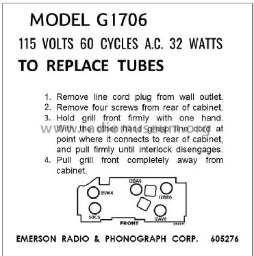 G-1706 Ch= 120583; Emerson Radio & (ID = 2926850) Radio