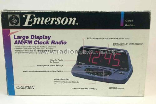 Large Display AM/FM Clock Radio CK5235N; Emerson Radio & (ID = 2995389) Radio