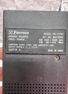 P3761 ; Emerson Radio & (ID = 2893937) Radio