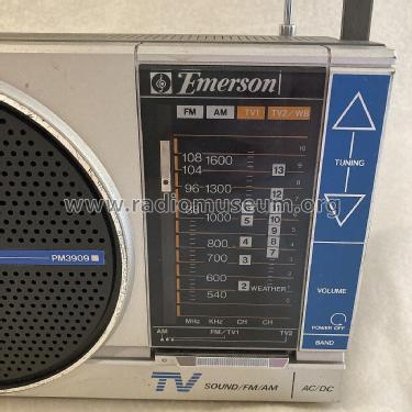 Slim Line AM/FM/TV/WB Portable Radio AC/DC PM-3909; Emerson Radio & (ID = 2828279) Radio