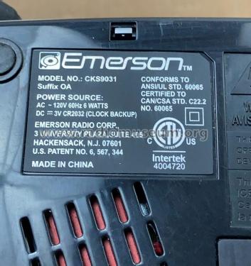 SmartSet CKS9031 Suffix OA; Emerson Radio & (ID = 2914296) Radio