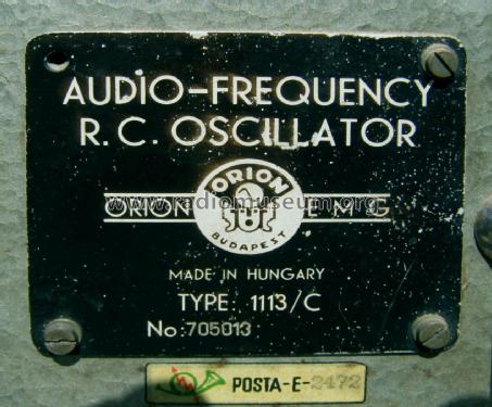 Audio-Frequency RC Oscillator 1113/C; EMG, Orion-EMG, (ID = 2646758) Equipment