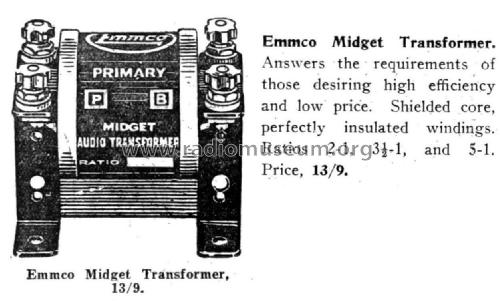 Midget Transformer ; Emmco Sydney (ID = 3082555) Radio part