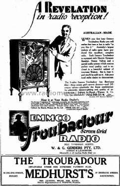 Troubadour Five Valve Electric Console A.C.5; Emmco Sydney (ID = 1862811) Radio