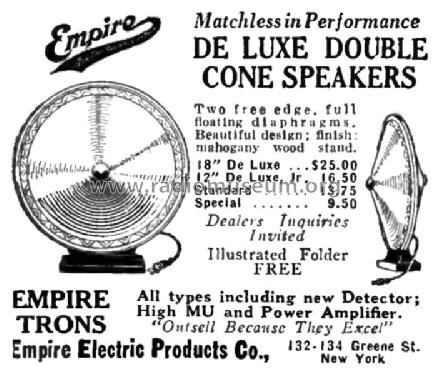 De Luxe Jr. Double Cone Speaker ; Empire Electrical (ID = 2695398) Speaker-P