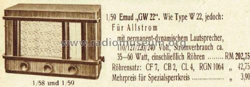 22GW ; Emud, Ernst Mästling (ID = 1730348) Radio